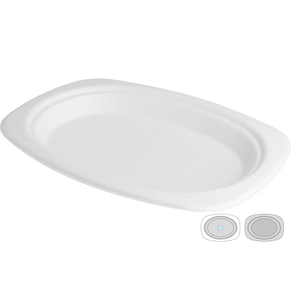 Oval Trays "Bionic" Bagasse